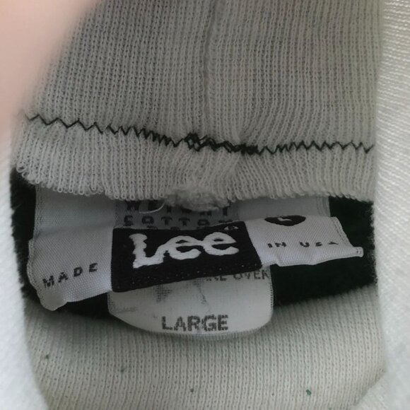 Vintage Lee Women's Art Sweatshirt Large Pullover Floral Applique Green Knit Y2K - Picture 3 of 12